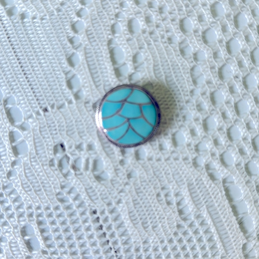 Native American  turquoise STERLING SILVER necklace pendant and pin marked STM